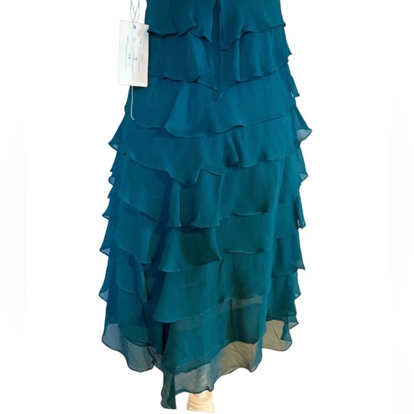 Jovani Halter Cocktail Dress Teal - Picture 4 of 5